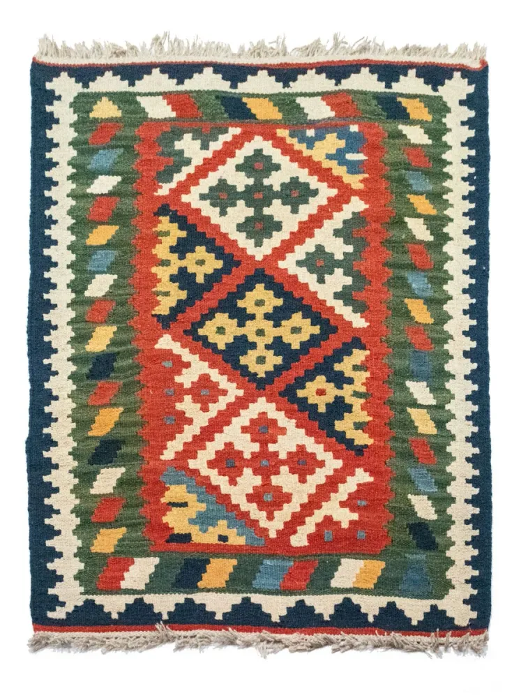 Tapis Kelim - Oriental - 120 x 80 cm - vert