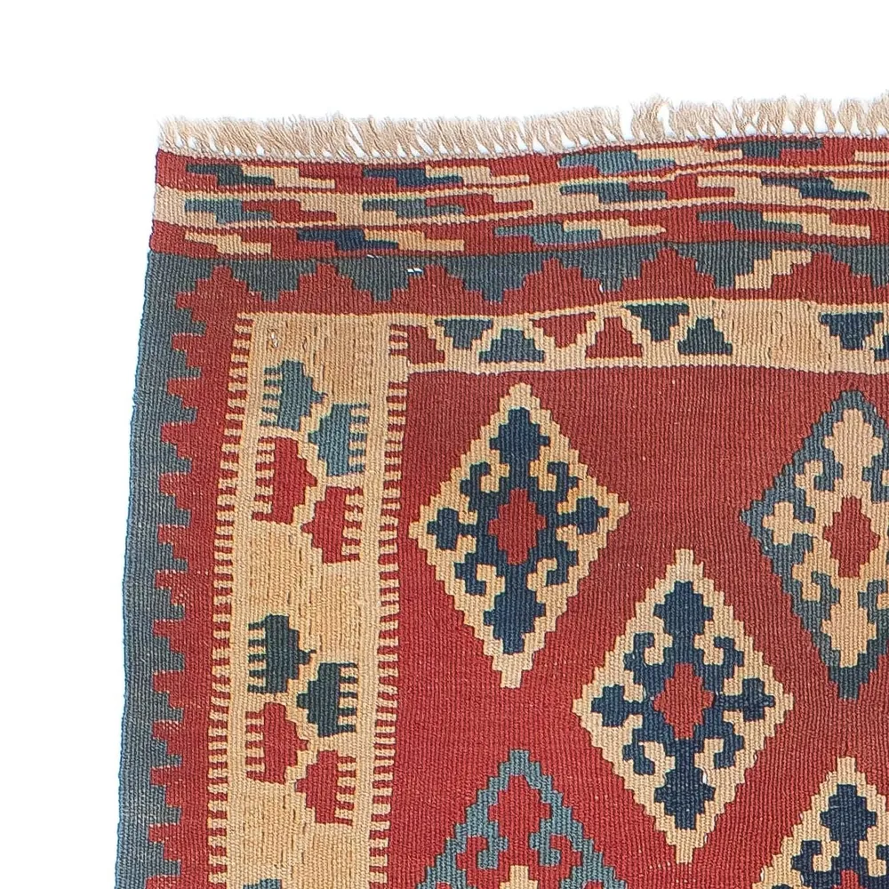 Tapis Kelim - Oriental - 161 x 96 cm - rouge foncé