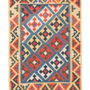 Tapis Kelim - Oriental - 168 x 128 cm - bleu