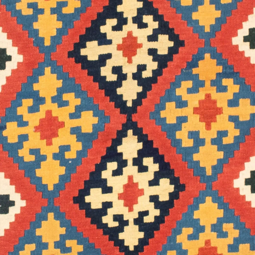 Tapis Kelim - Oriental carré - 102 x 101 cm - rouge