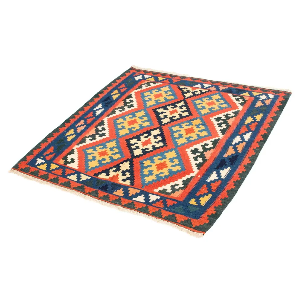 Tapis Kelim - Oriental carré - 102 x 101 cm - rouge