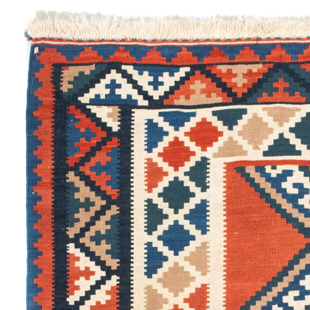Tapis Kelim - Oriental carré - 102 x 102 cm - rouille