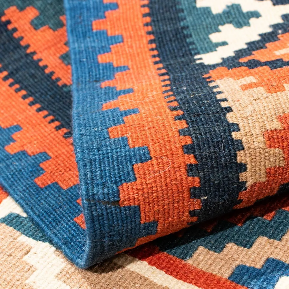 Tapis Kelim - Oriental carré - 102 x 102 cm - rouille