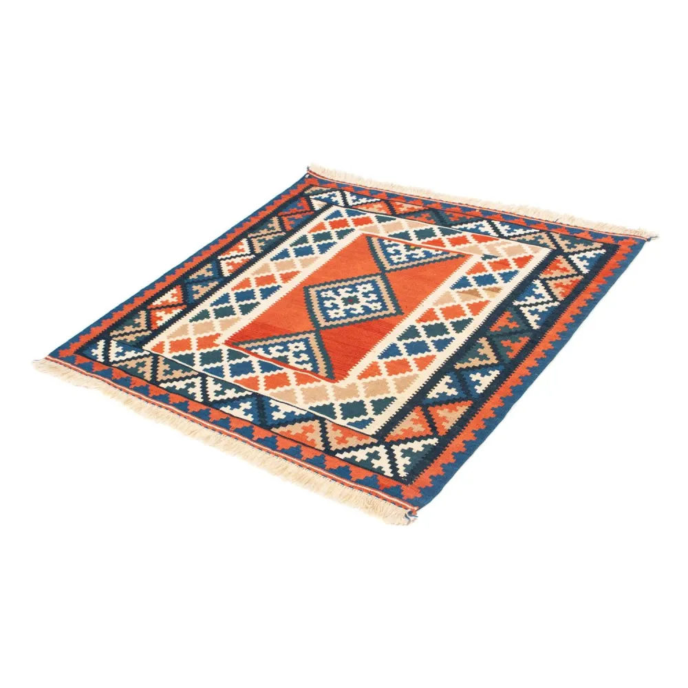 Tapis Kelim - Oriental carré - 102 x 102 cm - rouille