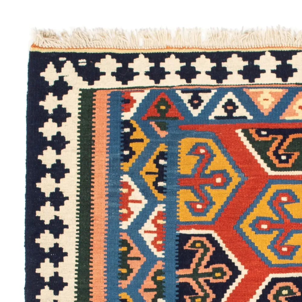 Tapis Kelim - Oriental carré - 105 x 103 cm - rouge