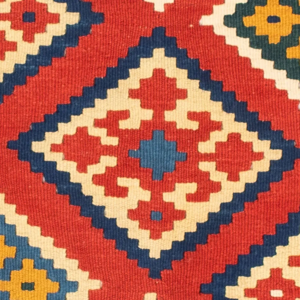 Tapis Kelim - Oriental carré - 107 x 103 cm - rouge