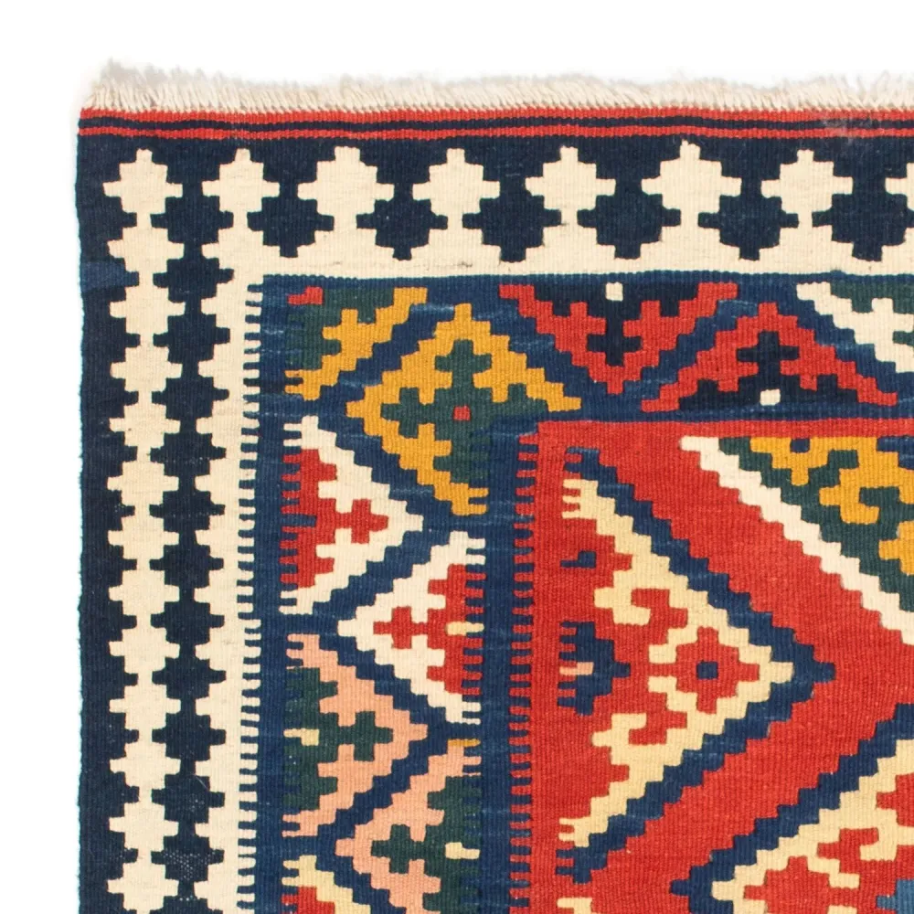 Tapis Kelim - Oriental carré - 107 x 103 cm - rouge
