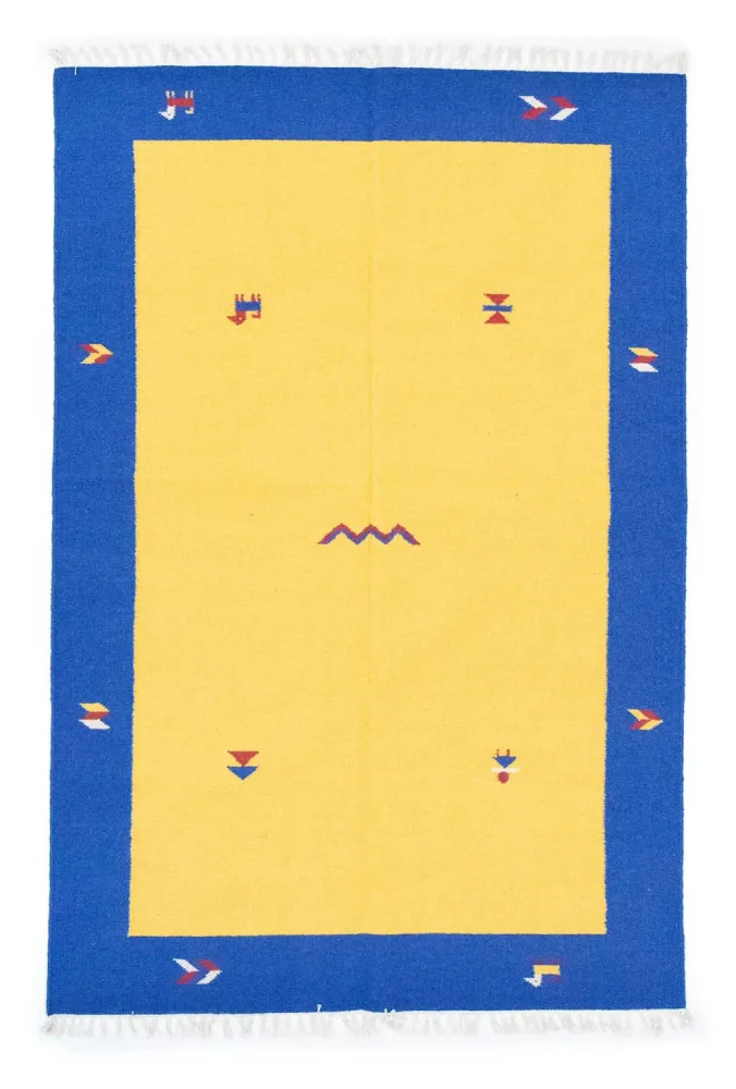 Tapis Kelim - Tendance - 200 x 140 cm - jaune