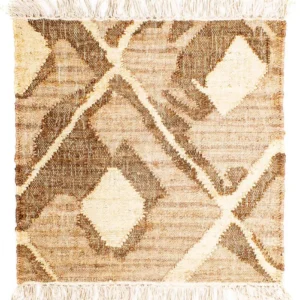 Tapis Kelim - Tendance carré - 63 x 62 cm - marron clair