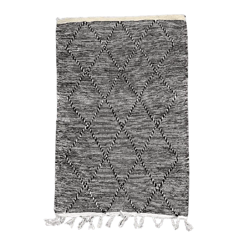 Tapis Kilim Noir Zanafi Tahera - Sur mesure