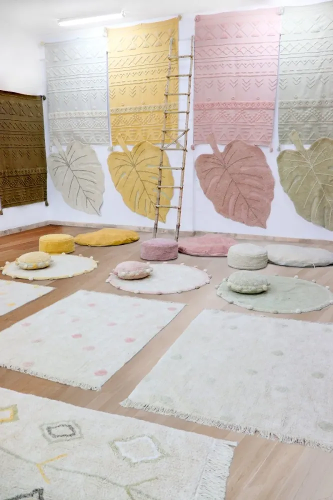 Tapis Lavable Hippy Dots Vintage Nude 120 x 160 Cm