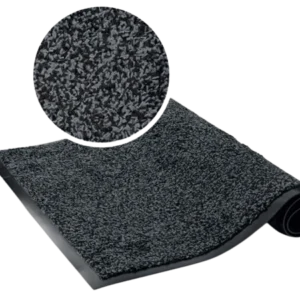 TAPIS MICROFIBRE TECHLINE 90X150CM NOIR / GRIS