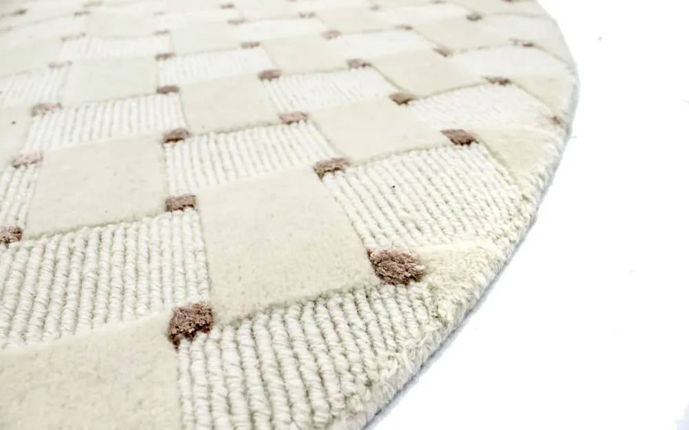 Tapis Népalais ronde - 150 x 150 cm - beige