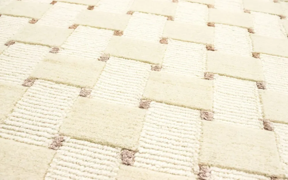 Tapis Népalais ronde - 150 x 150 cm - beige