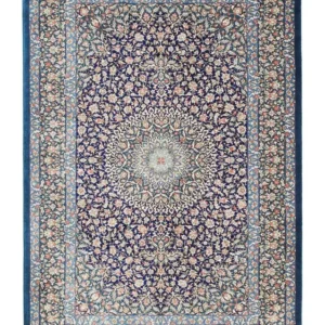 Tapis persan - Ghom - 121 x 78 cm - bleu foncé