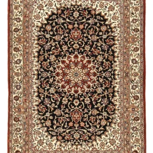 Tapis persan - Ghom - Royal - 154 x 103 cm - bleu foncé