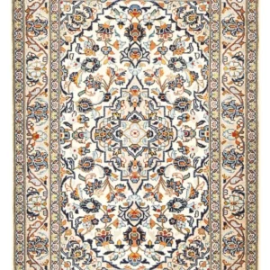 Tapis persan - Keshan - 141 x 96 cm - beige clair