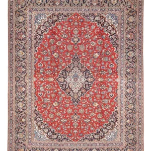 Tapis persan - Keshan - 398 x 306 cm - rouge