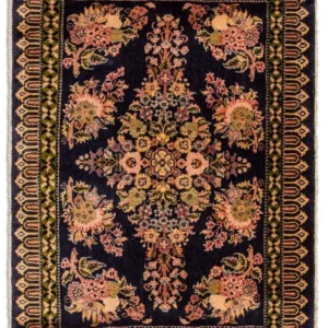 Tapis persan - Keshan - 98 x 70 cm - bleu foncé