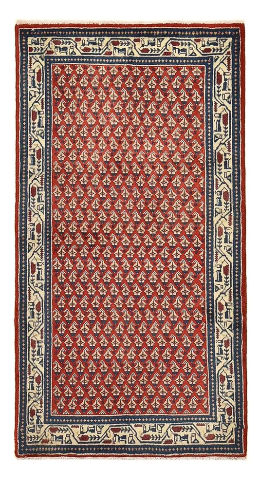Tapis persan - Mir - 134 x 68 cm - rouge clair