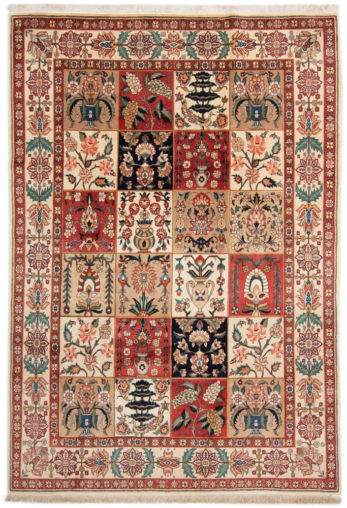 Tapis persan Moud beige rouge