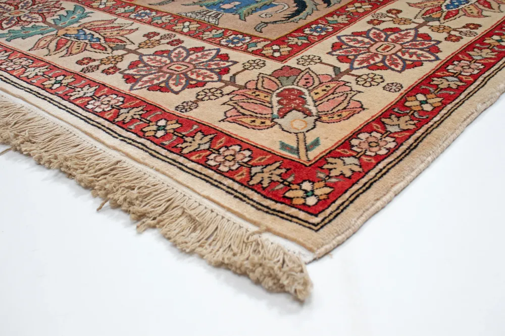 Tapis persan Moud beige rouge