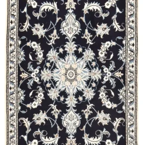 Tapis persan - Nain - 143 x 90 cm - bleu foncé
