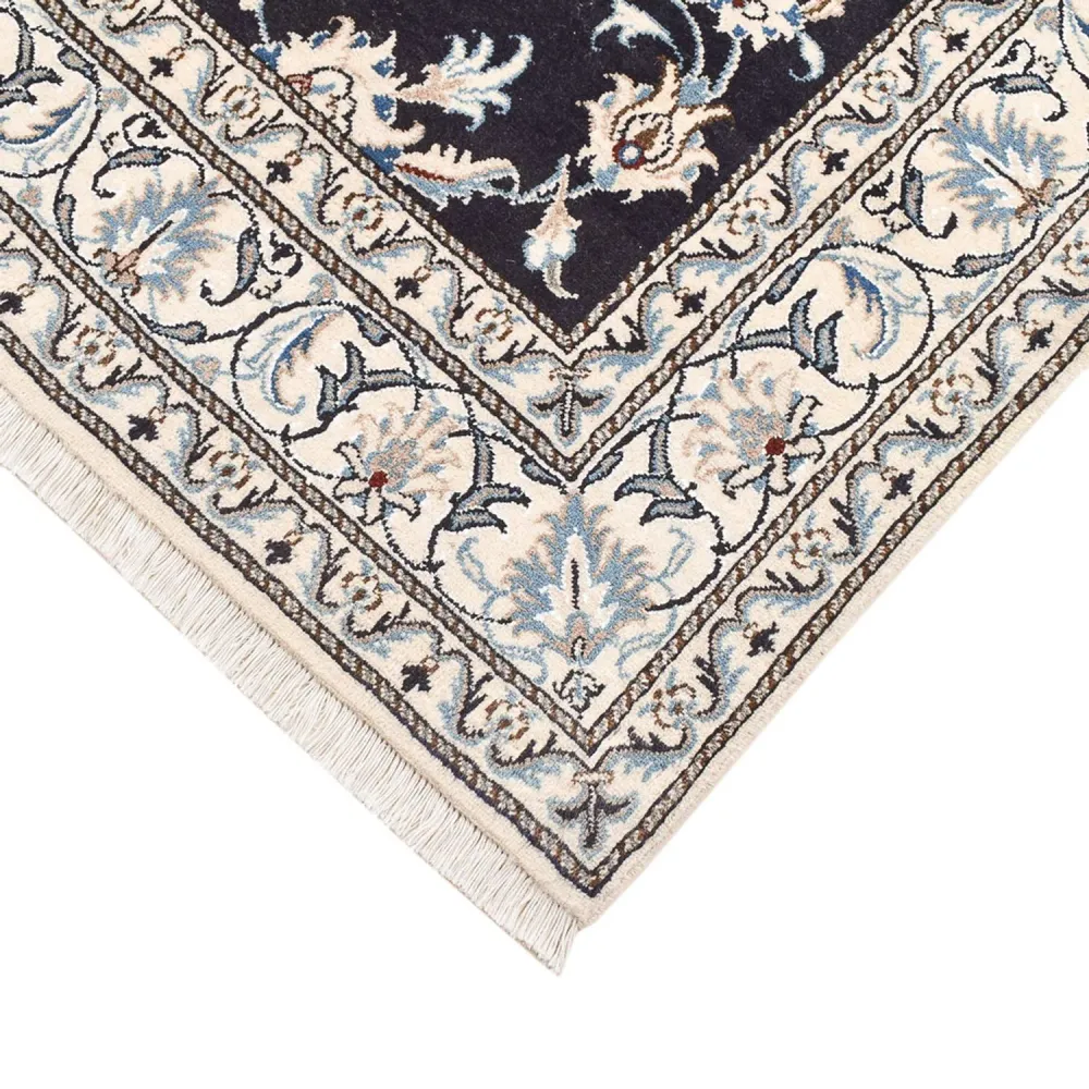 Tapis persan - Nain - 198 x 147 cm - bleu foncé