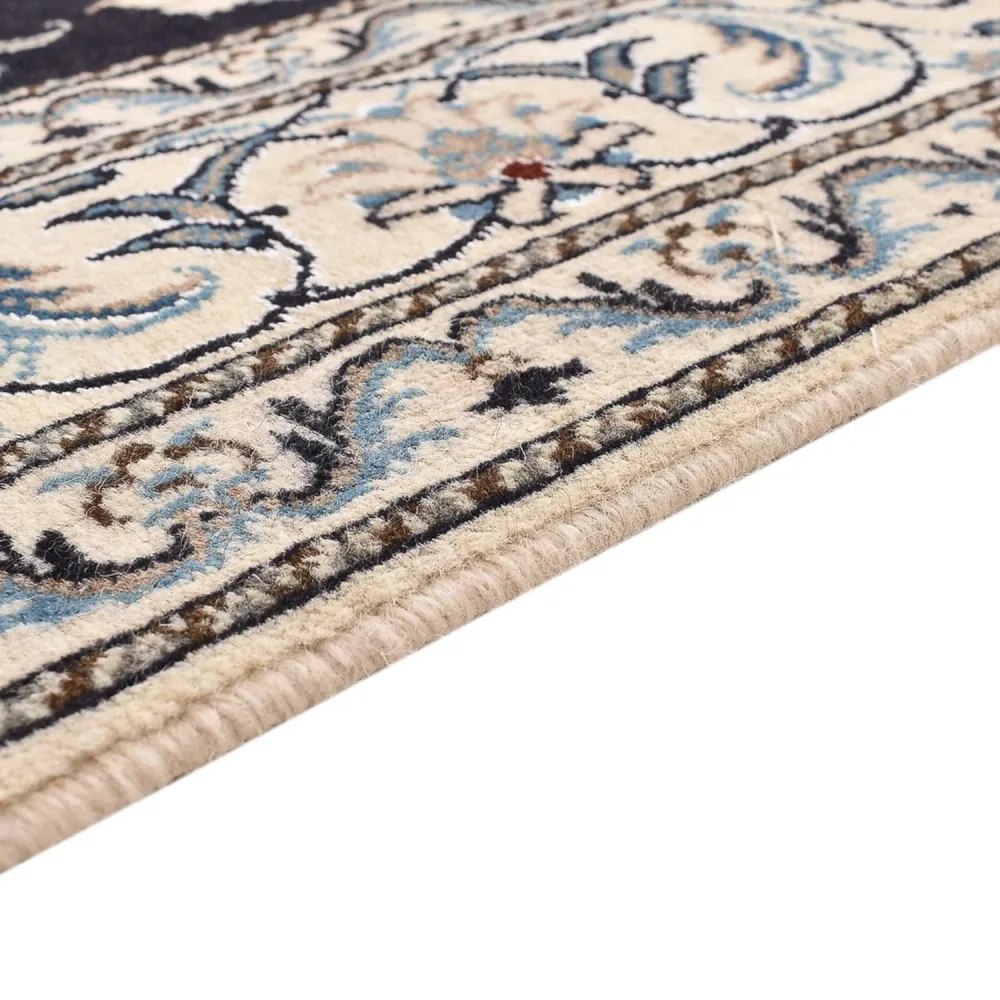 Tapis persan - Nain - 198 x 147 cm - bleu foncé