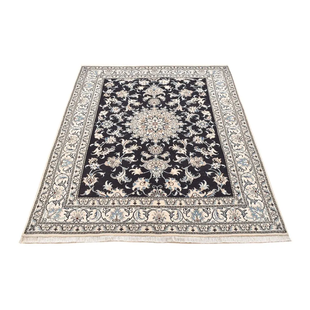 Tapis persan - Nain - 198 x 147 cm - bleu foncé