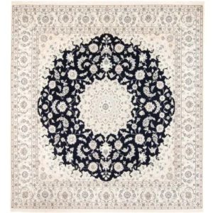 Tapis persan - Nain - 264 x 246 cm - bleu foncé