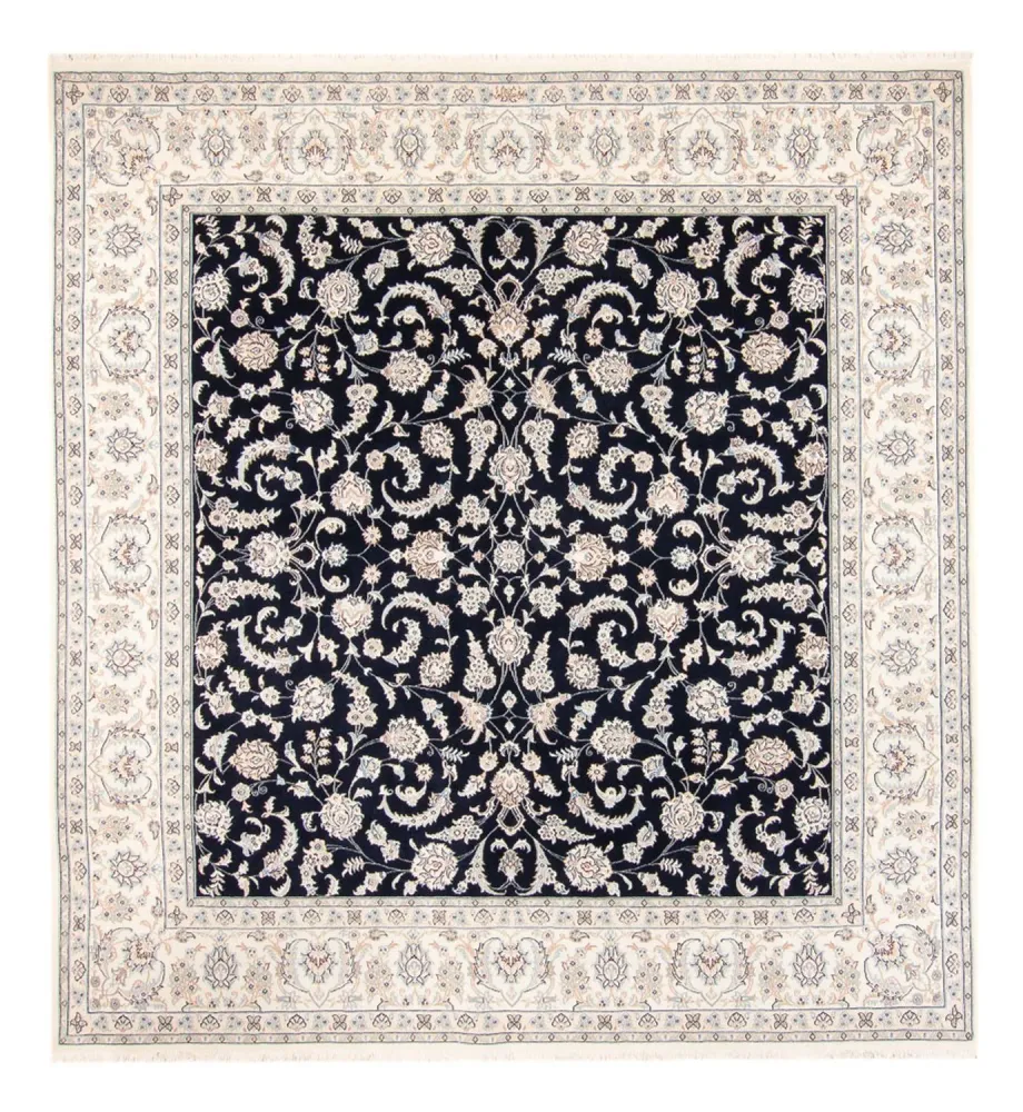 Tapis persan - Nain - 265 x 247 cm - bleu foncé