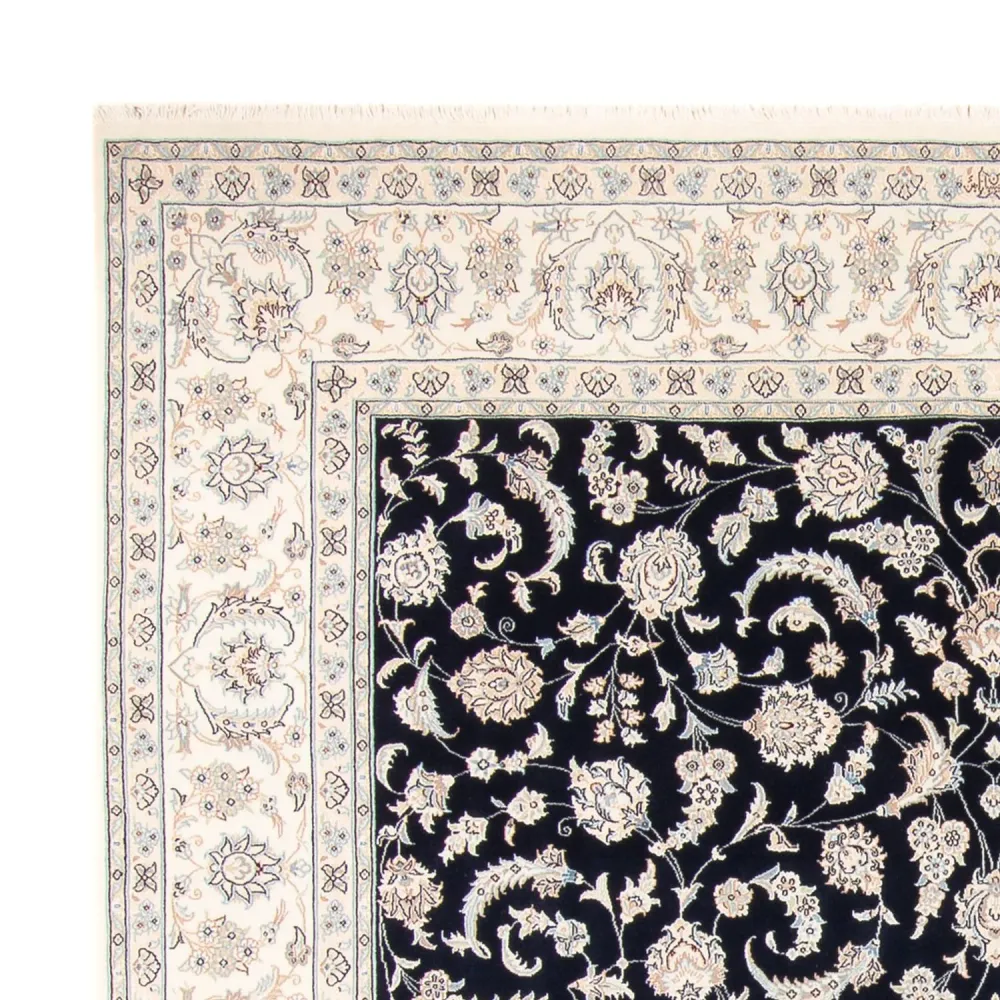 Tapis persan - Nain - 265 x 247 cm - bleu foncé