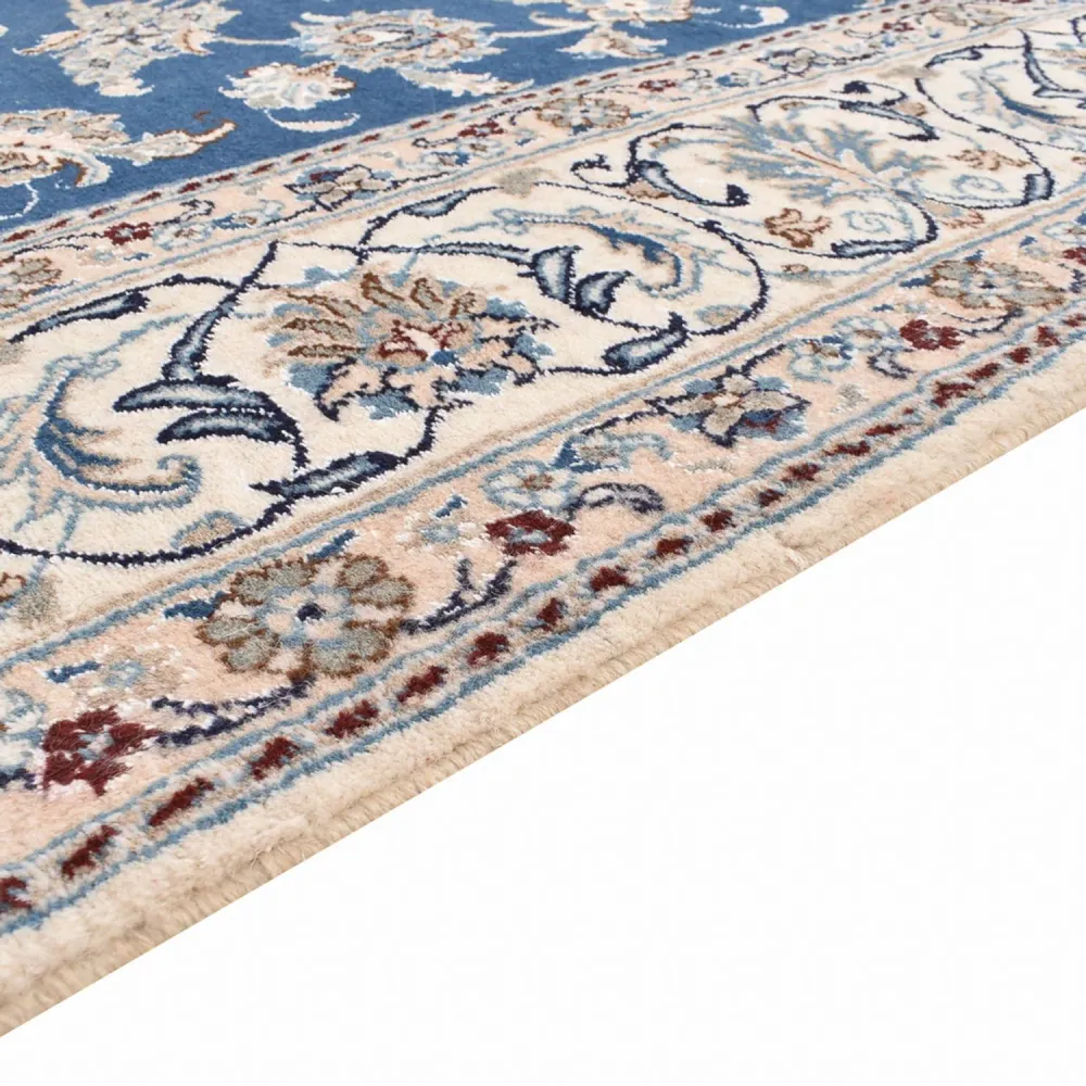 Tapis persan - Nain - 300 x 196 cm - bleu pétrole