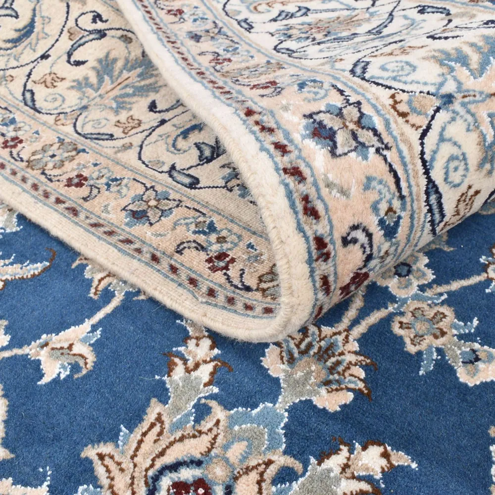 Tapis persan - Nain - 300 x 196 cm - bleu pétrole