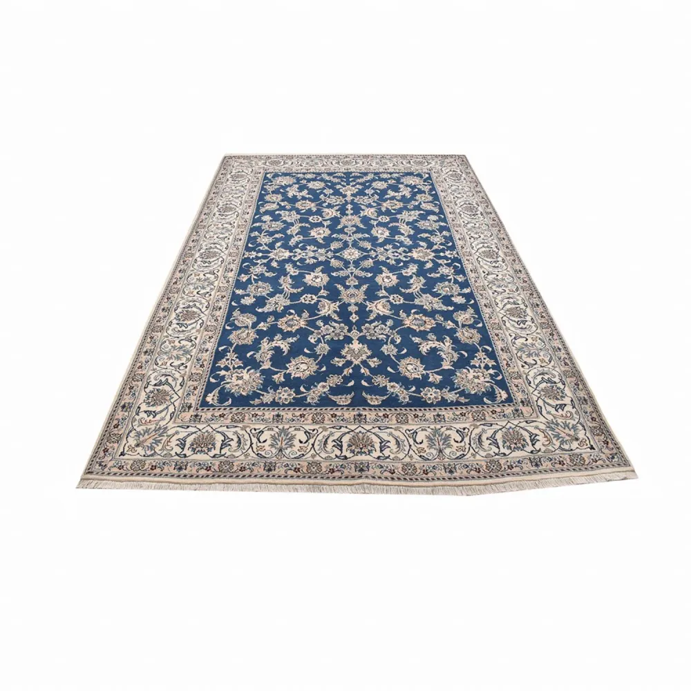 Tapis persan - Nain - 300 x 196 cm - bleu pétrole