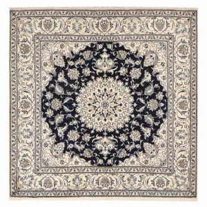Tapis persan - Nain carré - 198 x 193 cm - bleu foncé