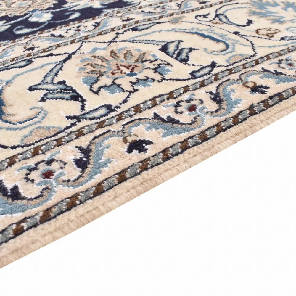Tapis persan - Nain carré - 198 x 193 cm - bleu foncé
