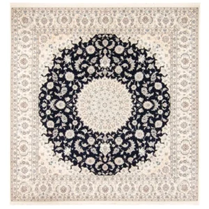 Tapis persan - Nain carré - 259 x 247 cm - bleu foncé