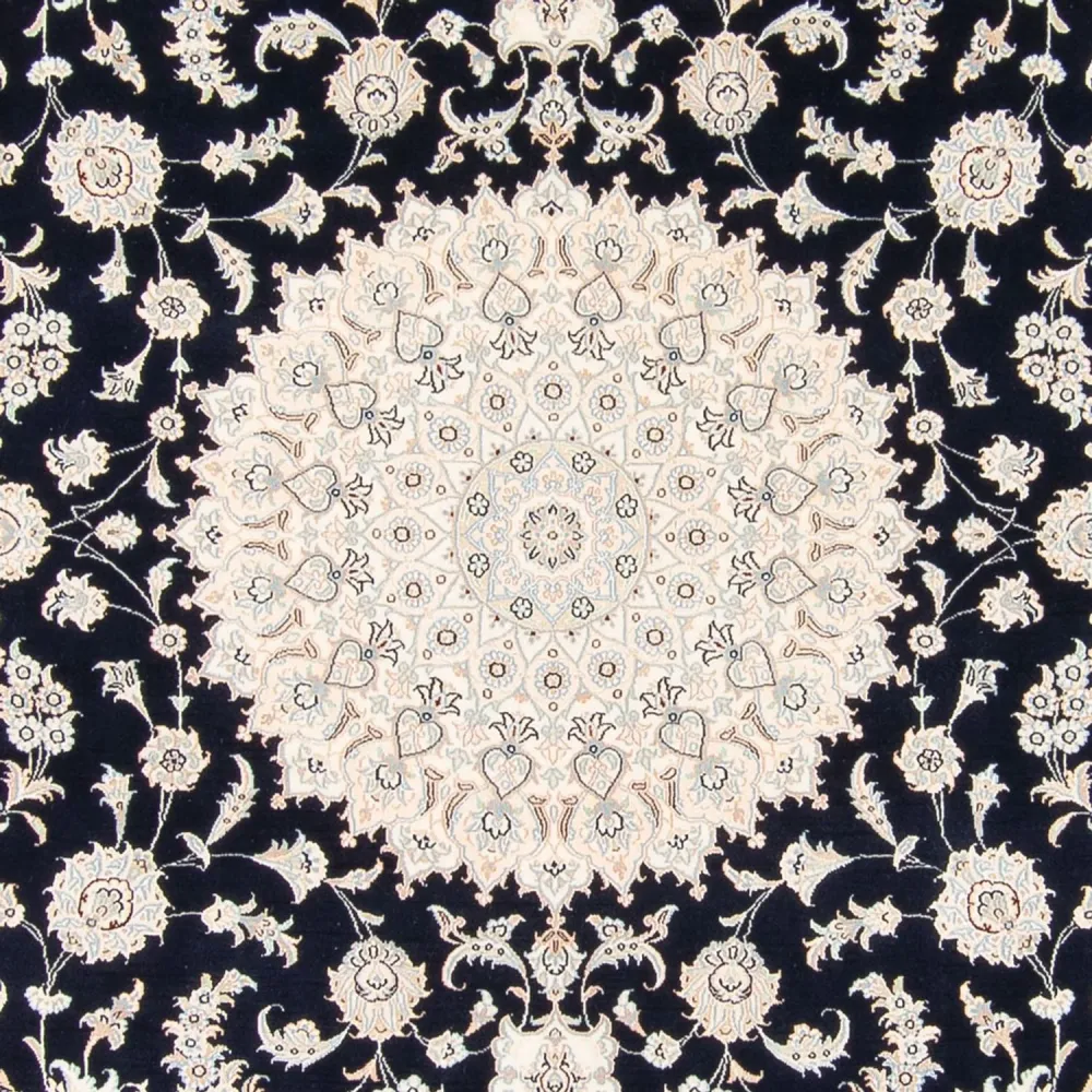 Tapis persan - Nain carré - 259 x 247 cm - bleu foncé