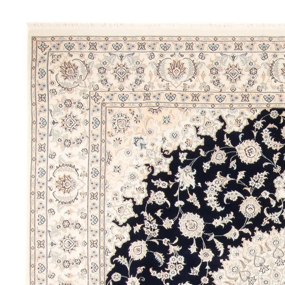 Tapis persan - Nain carré - 259 x 247 cm - bleu foncé