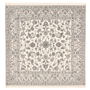 Tapis persan - Nain - Premium carré - 212 x 212 cm - blanc