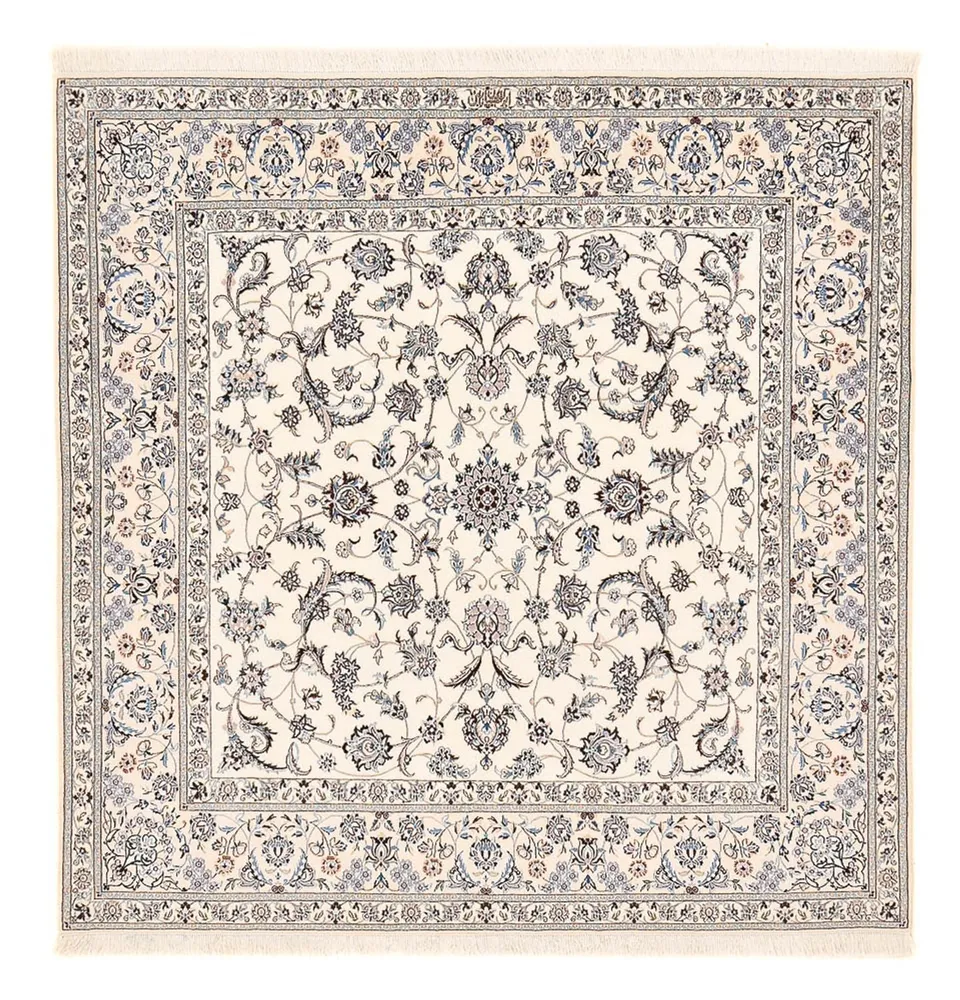 Tapis persan - Nain - Premium carré - 212 x 212 cm - blanc