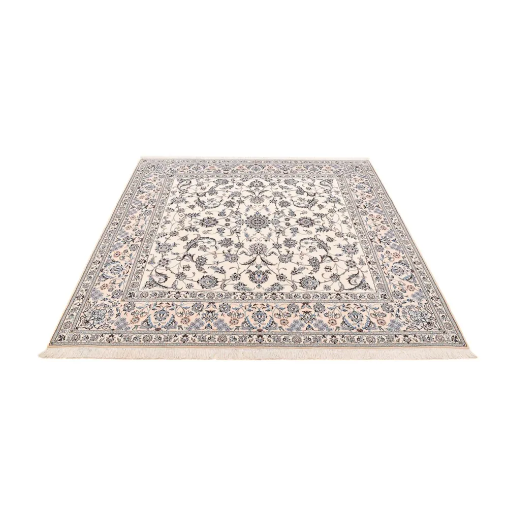 Tapis persan - Nain - Premium carré - 212 x 212 cm - blanc