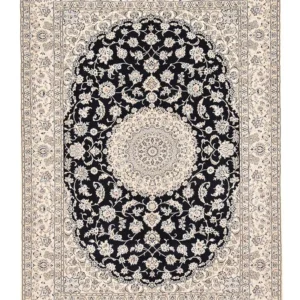 Tapis persan - Nain - Royal - 356 x 251 cm - bleu foncé