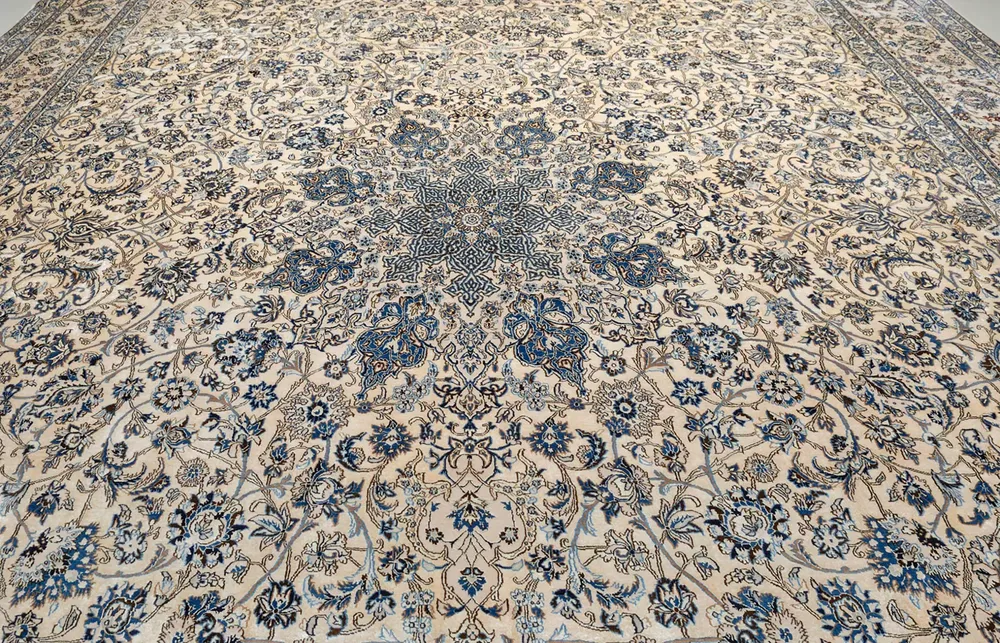 Tapis persan Nain 6 La en soie