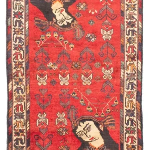 Tapis persan - Nomadic - 155 x 110 cm - rouge foncé