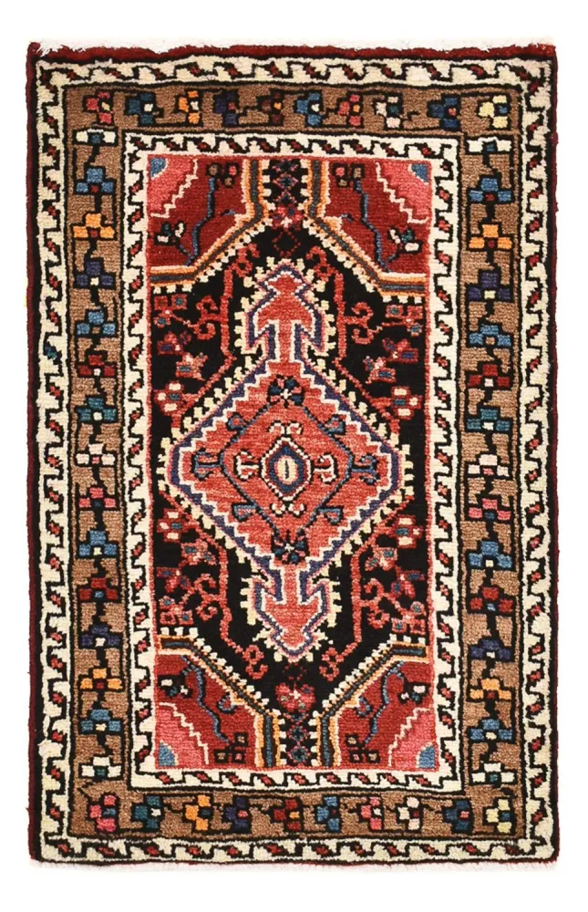 Tapis persan - Nomadic - 83 x 52 cm - rouge clair