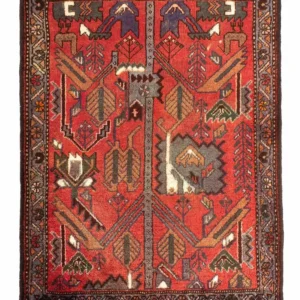Tapis persan - Nomadic - 99 x 82 cm - rouge foncé