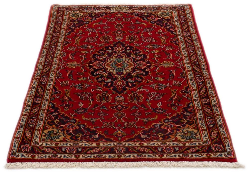 Tapis persan oriental Kashan en rouge